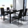 vidaXL 5 Piece Dining Table Set Black