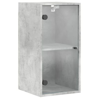 vidaXL Wall Cabinet with Glass Doors Concrete Grey 35x37x68.5 cm