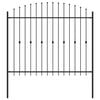vidaXL Spike Fence Black 200 x 200 cm Powder-Coated Steel