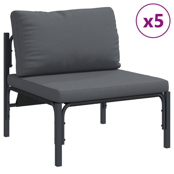 vidaXL Garden Sofa Set with Cushion Anthracite Steel
