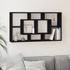 vidaXL Wall Display Shelf 8 Compartments Black