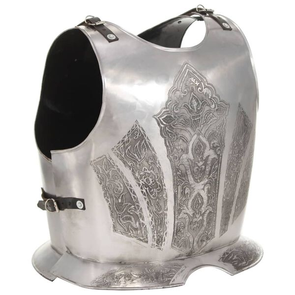 vidaXL Medieval Knight Body Armour Cuirass Replica LARP Silver Steel