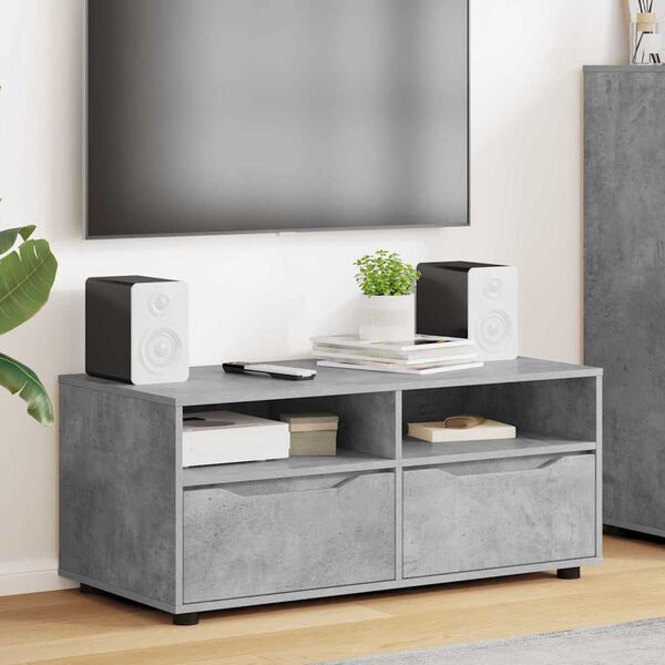 vidaXL TV Cabinet Concrete Grey 100 x 48 x 43 cm Engineered Wood