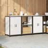 vidaXL Kitchen Storage Set with Shelf with Storage 3 pcs White Steel