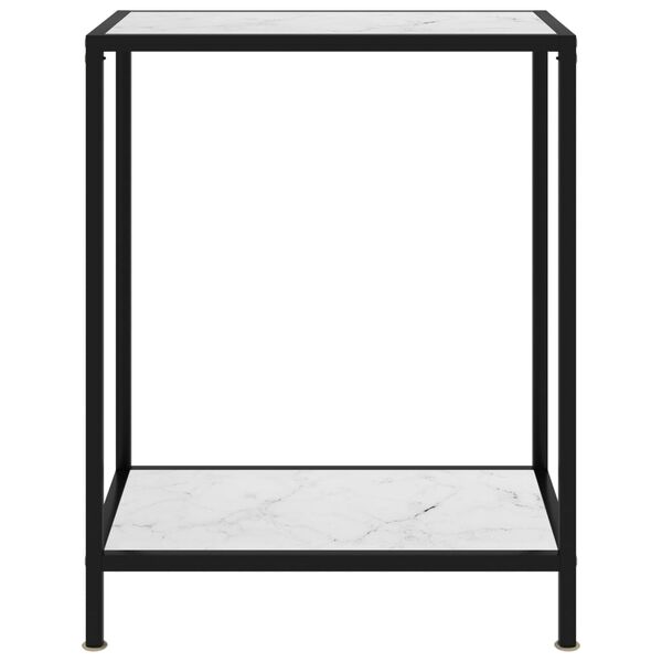 vidaXL Console Table White 60x35x75 cm Tempered Glass