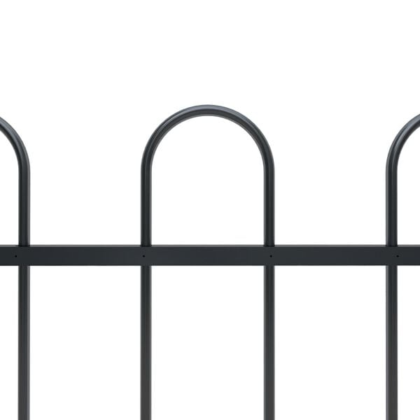 vidaXL Garden Fence with Hoop Top Steel 1603.5x120 cm Black
