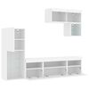 vidaXL 6 Piece TV Wall Units with LED White Engineered Wood
