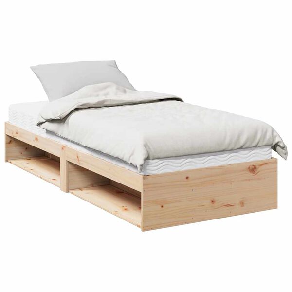 vidaXL Day Bed with Mattress 90x200 cm Solid Wood Pine