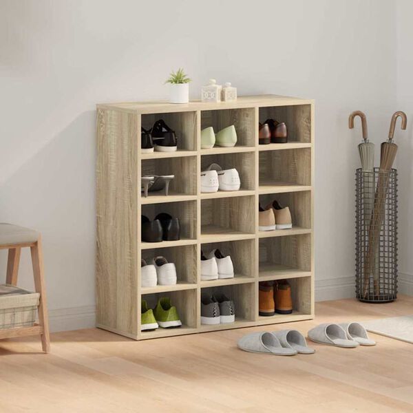 vidaXL Shoe Cabinet Sonoma Oak 77.5 x 30 x 83.5 cm Engineered Wood