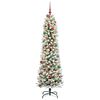 vidaXL Artificial Christmas Tree with 300 LEDs Green and white 210 cm