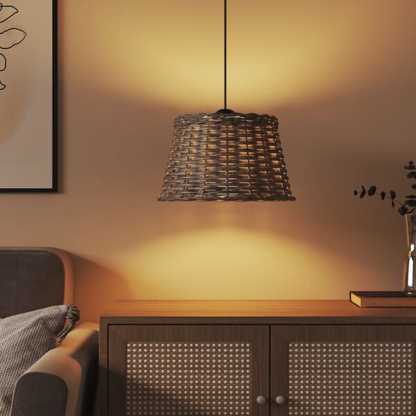 vidaXL Ceiling Lamp Shade Brown Ø38x23 cm Wicker