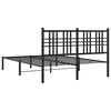vidaXL Metal Bed Frame without Mattress with Headboard Black 140x190cm