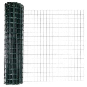 vidaXL Welded Wire Fence 10 x 1 m (W x H) PVC-Coated Steel Green Mesh