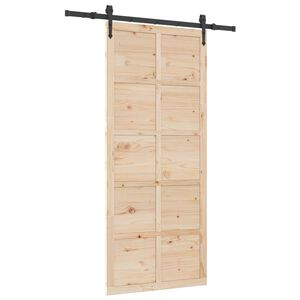 vidaXL Sliding Door 80 x 208 cm Solid Pine Wood Natural