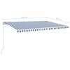 vidaXL Manual Retractable Awning with LED 500x350 cm Blue and White