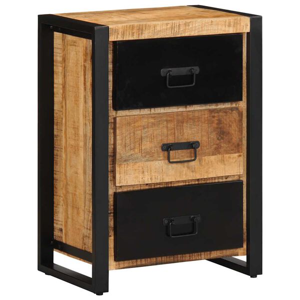 vidaXL Drawer Cabinet 50x35x70 cm Solid Rough Wood Mango