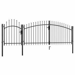 vidaXL Garden Gate Woerden Steel 1x4 m Black