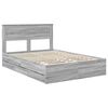 vidaXL Bed Frame with Drawer Grey Sonoma 150 x 200 cm Engineer Wood