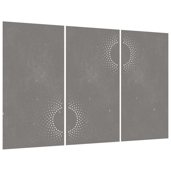 vidaXL Garden Wall Decorations 3 pcs 105x55 cm Corten Steel Sun Design