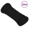 vidaXL Work Rope Black 4 mm 25 m Polyester