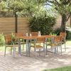 vidaXL Garden Dining Set 7 pcs Grey Solid Acacia Wood