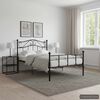 vidaXL Bed Frame without Mattress Black Metal 90x200 cm