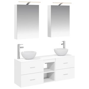 vidaXL Bathroom Cabinet Set 5 pcs White 50 x 14.5 x 70 cm