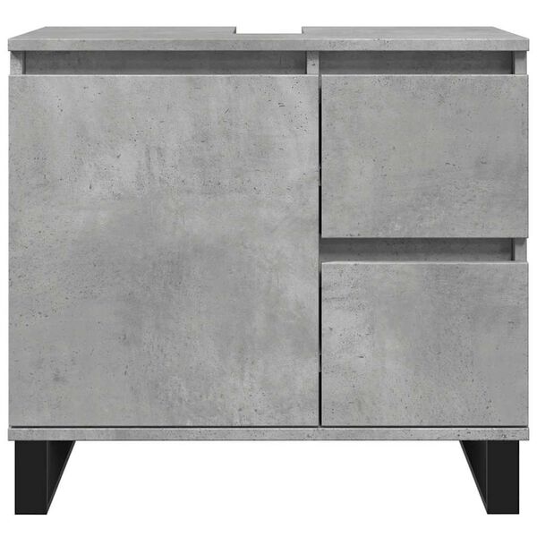 vidaXL Bathroom Sink Cabinet Concrete Grey 65x33x60 cm Engineered Wood