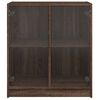 vidaXL Side Cabinet with Glass Doors Brown Oak 68x37x75.5 cm