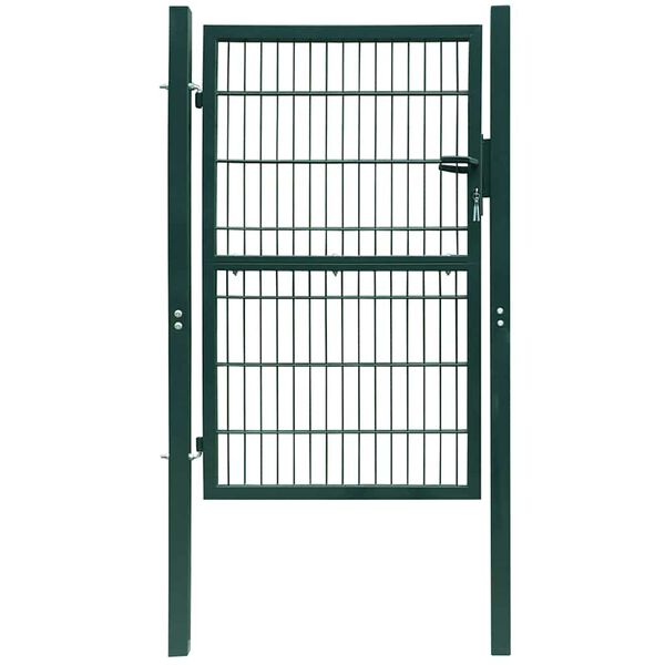 vidaXL Fence Gate Steel 100x200 cm Green