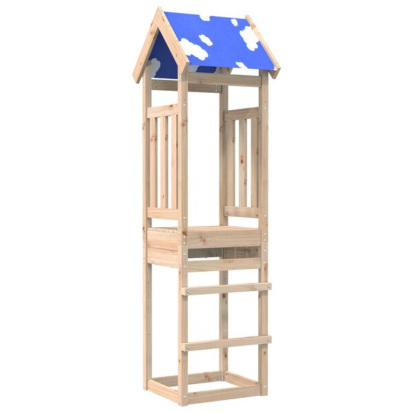 vidaXL Play Tower Brown 52.5 x 46.5 x 208 cm Solid Pine Wood