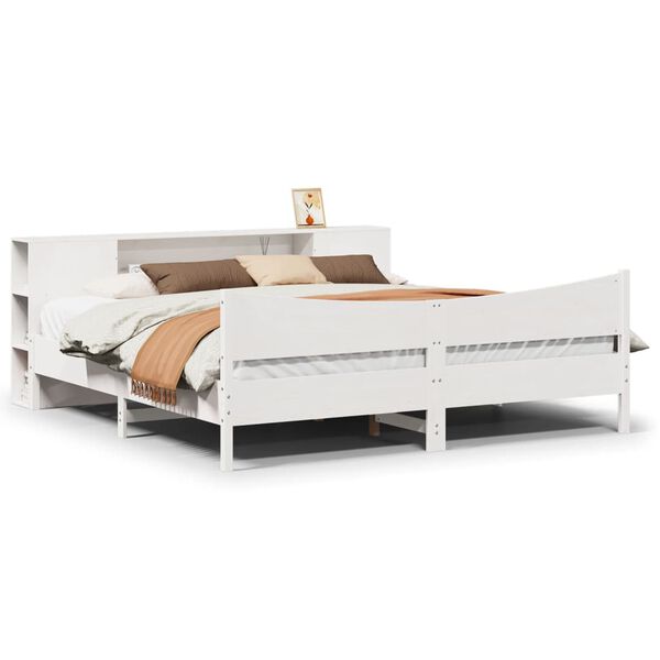 vidaXL Bed Frame without Mattress White 200x200 cm Solid Wood Pine