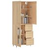 vidaXL Highboard Sonoma Oak 69.5x34x180 cm Engineered Wood