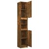 vidaXL Bathroom Cabinet Smoked Oak 32x34x188.5 cm Engineered Wood