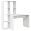 vidaXL Desk with Shelf White 138.5 x 55 x 143 cm Engineered Wood