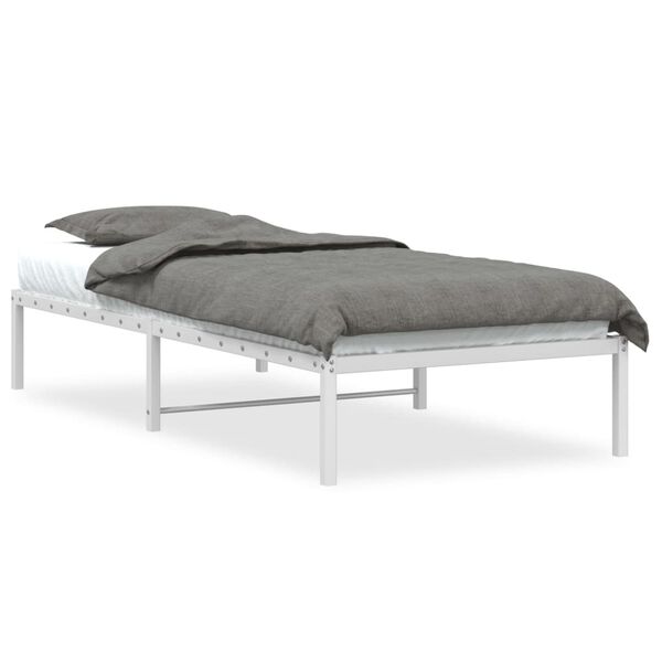 vidaXL Metal Bed Frame without Mattress White 90x200cm