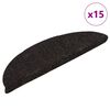 vidaXL Stair Mats Self-adhesive 15 pcs 65x21x4 cm Dark Brown Half Round Large