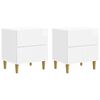 vidaXL Bedside Cabinet 2 pcs High Gloss White 43 x 34.5 x 48 cm