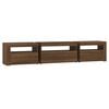 vidaXL TV Cabinet with LED Lights Brown Oak 195x35x40 cm