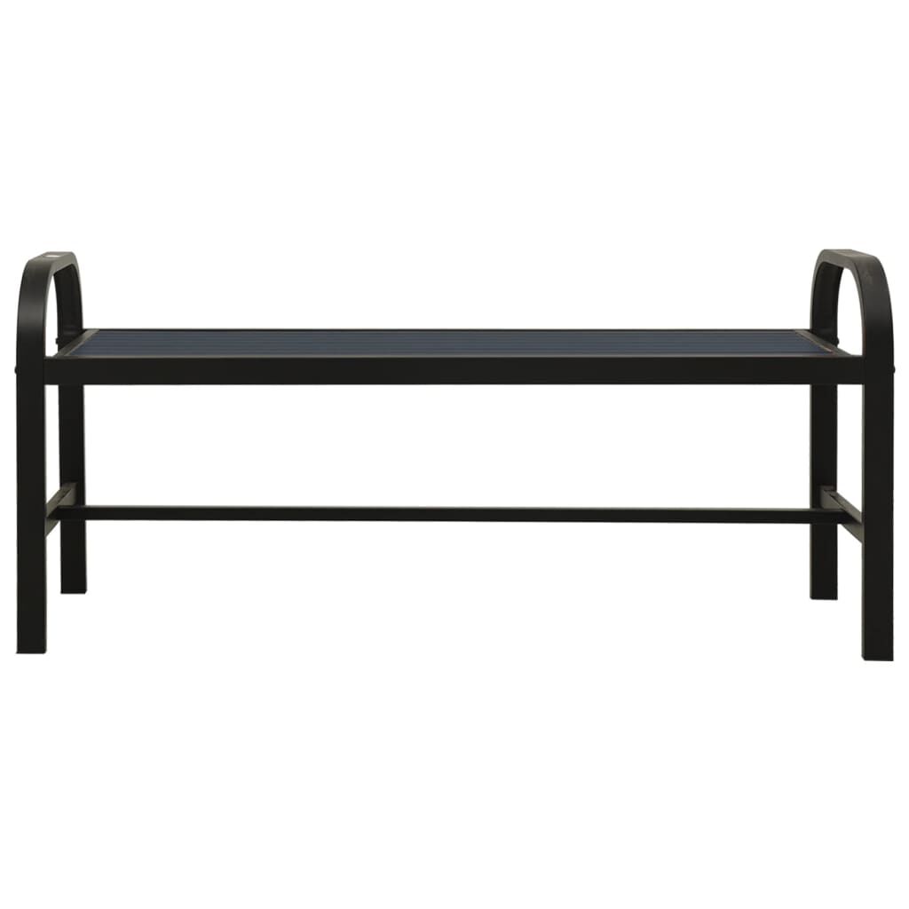 vidaXL Garden Bench 124.5 cm Steel and WPC Black