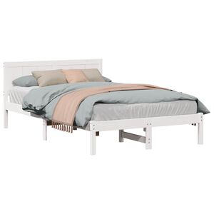 vidaXL Bed Frame White 120 x 200 cm Solid Pine wood