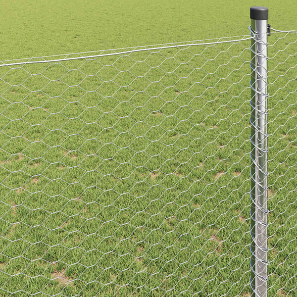 vidaXL Hexagon Fence Silver 1.4 x 100 m Galvanised steel