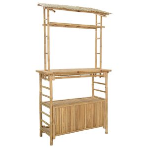 vidaXL Outdoor Bar Table with Storage Natural 110 x 50 x 210 cm Bamboo
