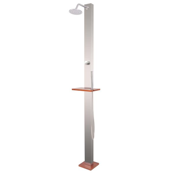 vidaXL Outdoor Shower Brushed Stainless Steel 210 cm