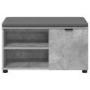 vidaXL Hall Bench with Cushion with Door Concrete Grey 80 x 38 x 46 cm