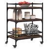 vidaXL Kitchen Trolley Brown Oak 65x40x86.5 cm Engineered Wood