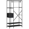 vidaXL Clothes Rack with Shelves Black Engineered Wood