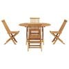 vidaXL Garden Dining Set Folding 5 pcs Brown Solid Teak wood