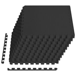vidaXL Pool Ground Mat 40 pcs Black 14.4 m&sup2; EVA Foam