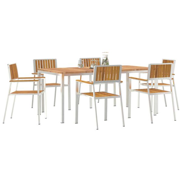 vidaXL Outdoor Dining Set 7 pcs Brown Solid Acacia Wood